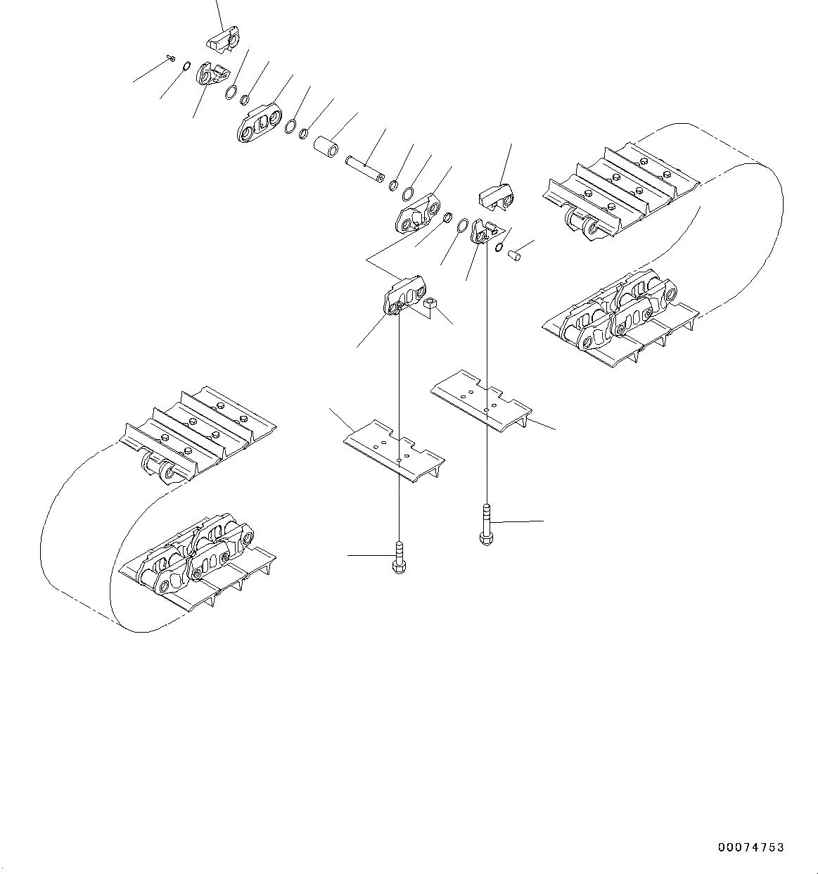 Схема запчастей Komatsu D65EX-16 - ГУСЕНИЦЫ ASSEMBLY (№8-) ГУСЕНИЦЫ ASSEMBLY, ОДИНОЧН. ГРУНТОЗАЦЕП SHOE, MM ШИР., УПЛОТНЕНИЕED И LUBRICATED ТИП, PLUS ТИП, 8 SET