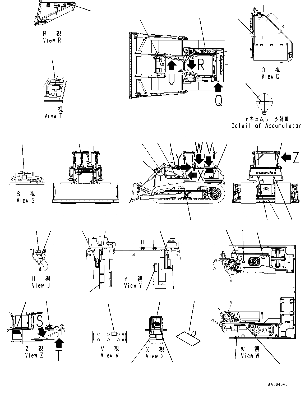 Схема запчастей Komatsu D65EX-16 - МАРКИРОВКА (№8-) МАРКИРОВКА, АНГЛ., TEXT ТИП