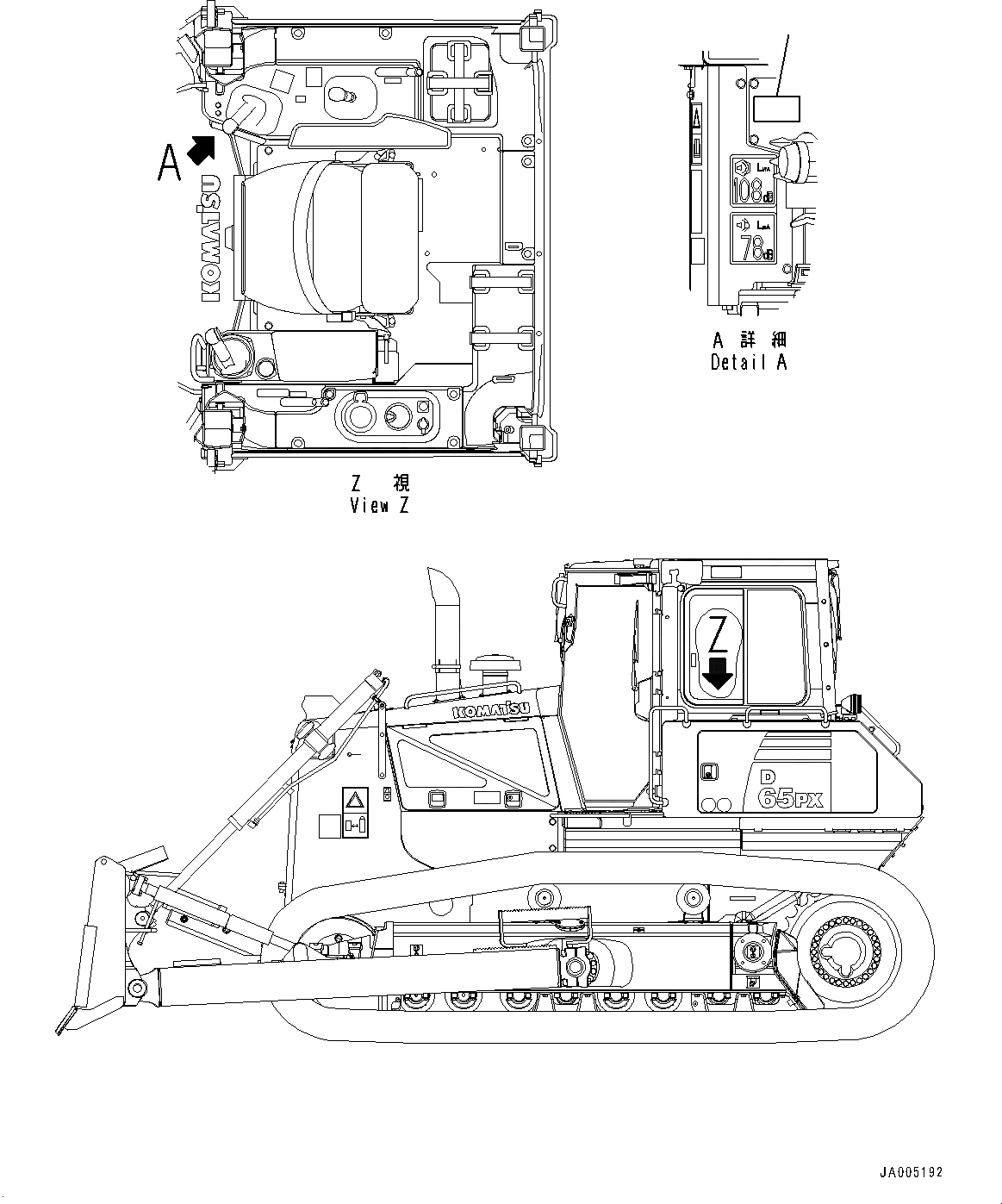 Схема запчастей Komatsu D65EX-16 - ПРЕДУПРЕЖДАЮЩ. МАРКИРОВКАS, KOMTRAX (№8-) ПРЕДУПРЕЖДАЮЩ. МАРКИРОВКАS, KOMTRAX