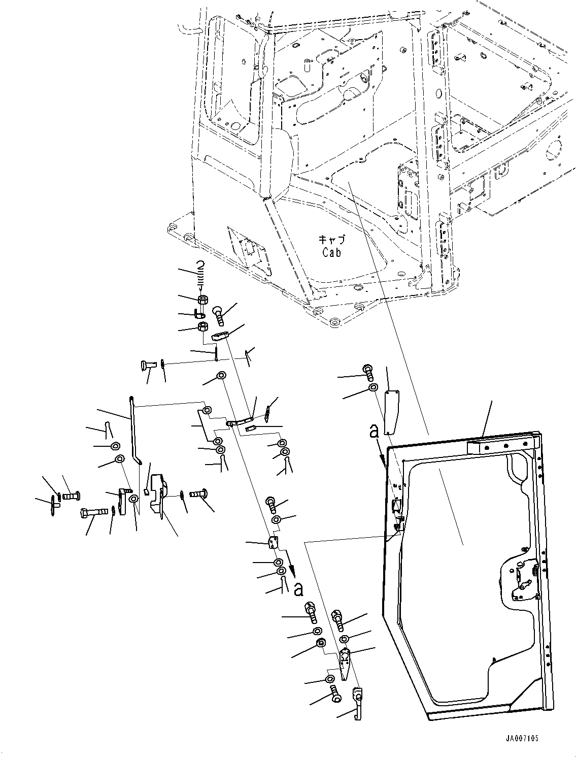 Схема запчастей Komatsu D65PX-16 - КАБИНА ROPS, ДВЕРЬ И LATCH, ЛЕВ. (№898-) КАБИНА ROPS, С ЗАДН.VIEW CAMERA, KOMTRAX, ORBCOMM, ДЛЯ СТРАН ЕС НОВ. NOISE ARRANGEMENT , PROVISION ДЛЯ РАДИО