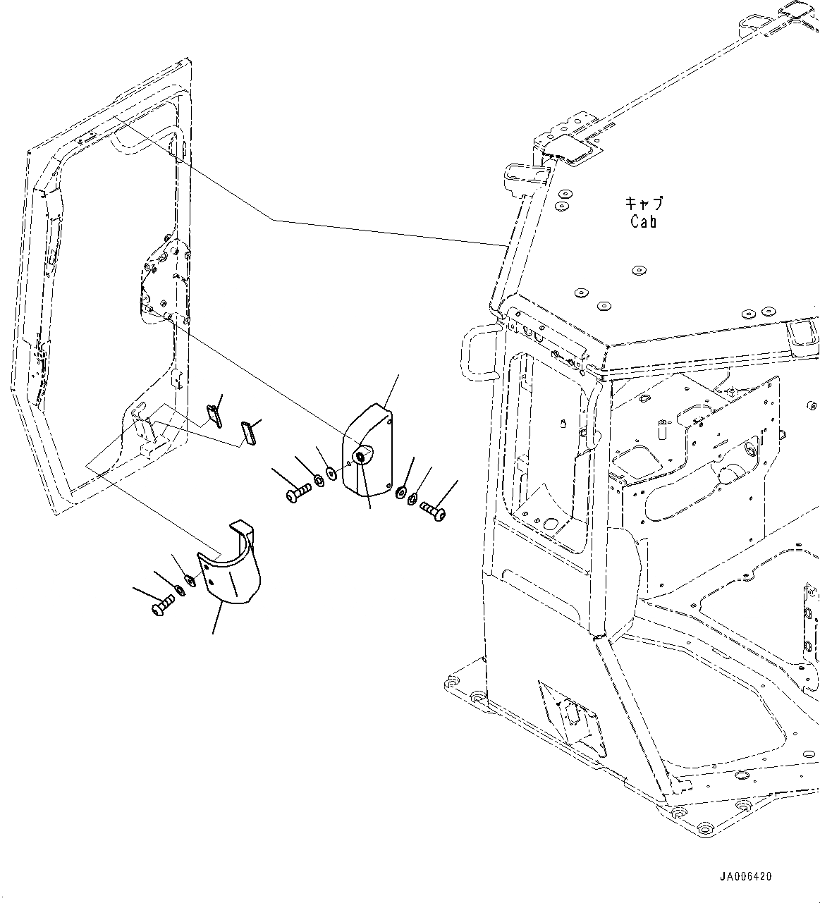 Схема запчастей Komatsu D65PX-16 - КАБИНА ROPS, ДВЕРЬ COVER, ПРАВ. (№898-) КАБИНА ROPS, С ЗАДН.VIEW CAMERA, AM-FM STEREO РАДИО, CASSETTE, ЕСКАНАТ И ASIA, KOMTRAX, ORBCOMM