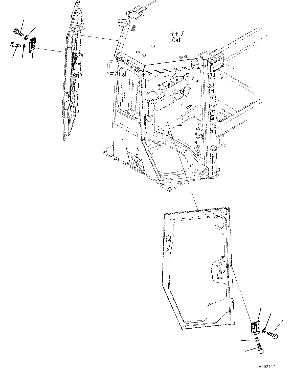 Схема запчастей Komatsu D65PX-16 - КАБИНА ROPS, ДВЕРЬ HINGE (№8-) КАБИНА ROPS, С ЗАДН.VIEW CAMERA, AM-FM STEREO РАДИО, CASSETTE, ЕСКАНАТ И ASIA, KOMTRAX, ORBCOMM