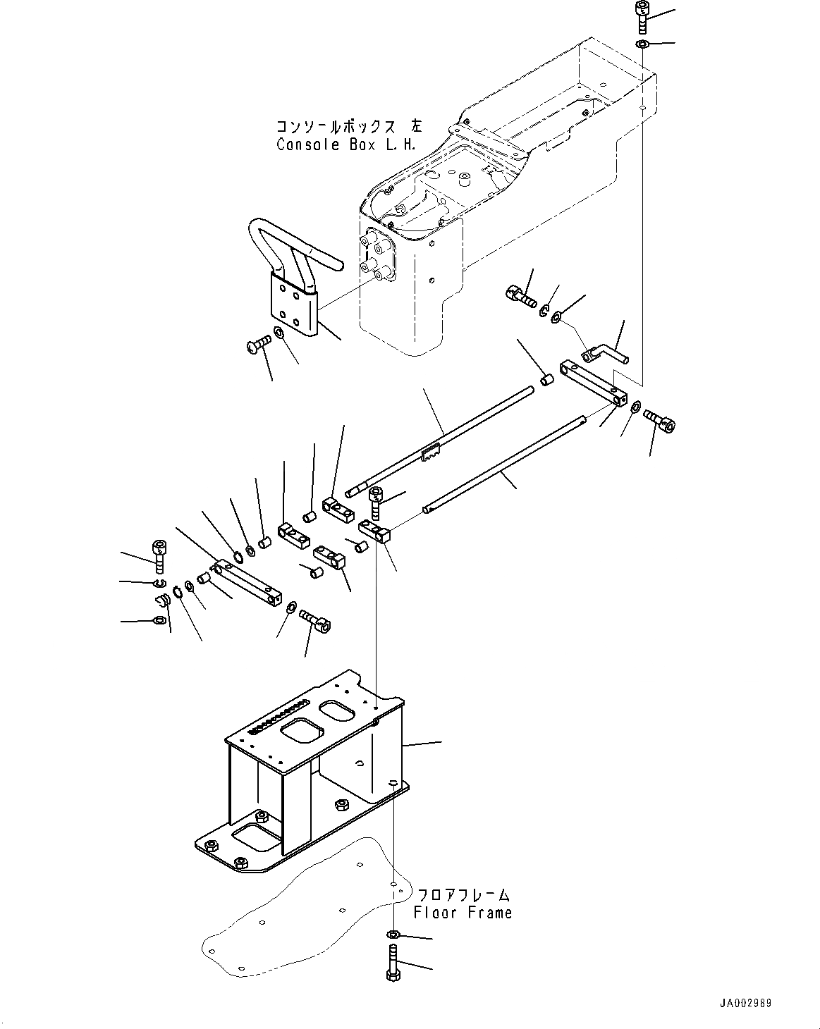 Схема запчастей Komatsu D65PX-16 - СИСТЕМА ROPS, КОНСОЛЬ SLIDER (№8-889) СИСТЕМА ROPS