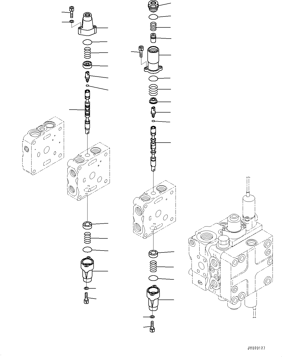 Схема запчастей Komatsu D65PX-16 - КРЫЛО ГРУППА, УПРАВЛЯЮЩ. КЛАПАН, -КЛАПАН (/) (№8-) КРЫЛО ГРУППА, ДЛЯ MACHINE С 3-Х СЕКЦИОНН. КЛАПАН ГИДРАВЛS