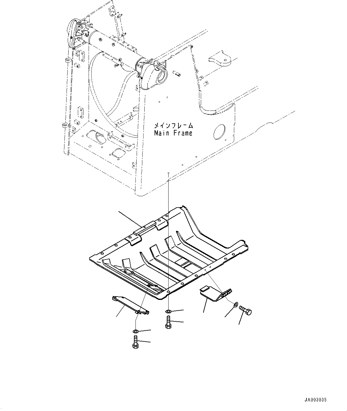 Схема запчастей Komatsu D65PX-16 - НИЖН. ЗАЩИТА (№8-) НИЖН. ЗАЩИТА, HINGED