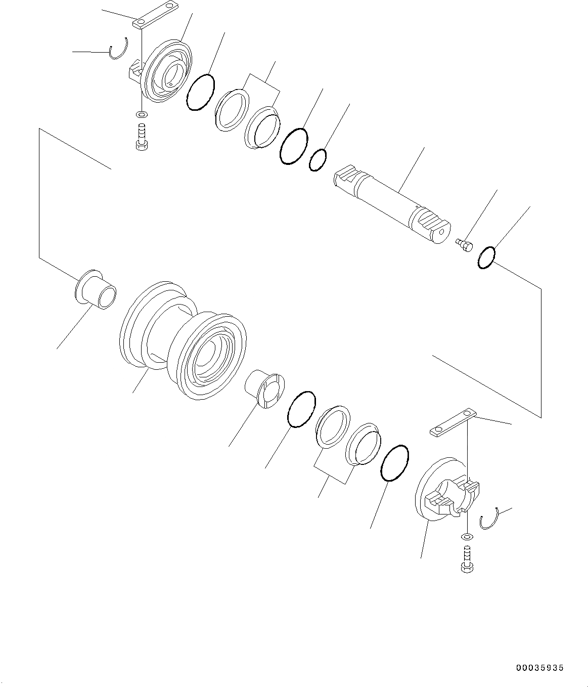 Схема запчастей Komatsu D65PX-16 - ОПОРНЫЙ КАТОК, ОДИНОЧН. РОЛИК (№89-) ОПОРНЫЙ КАТОК, С PLUS ТИП ГУСЕНИЦЫ