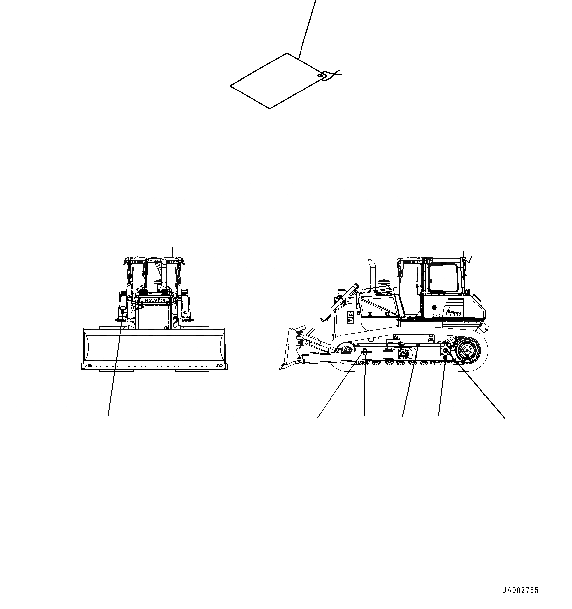 Схема запчастей Komatsu D65PX-16 - BALANCING MARK (№8-) BALANCING MARK