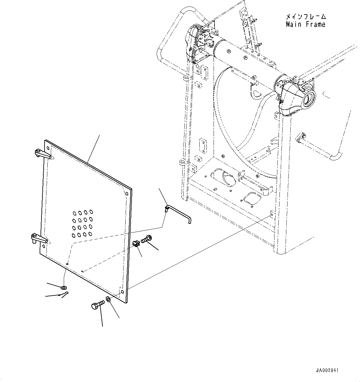 Схема запчастей Komatsu D65WX-16 - ЗАСЛОНКА РАДИАТОРА (№8-) ЗАСЛОНКА РАДИАТОРА, HINGED