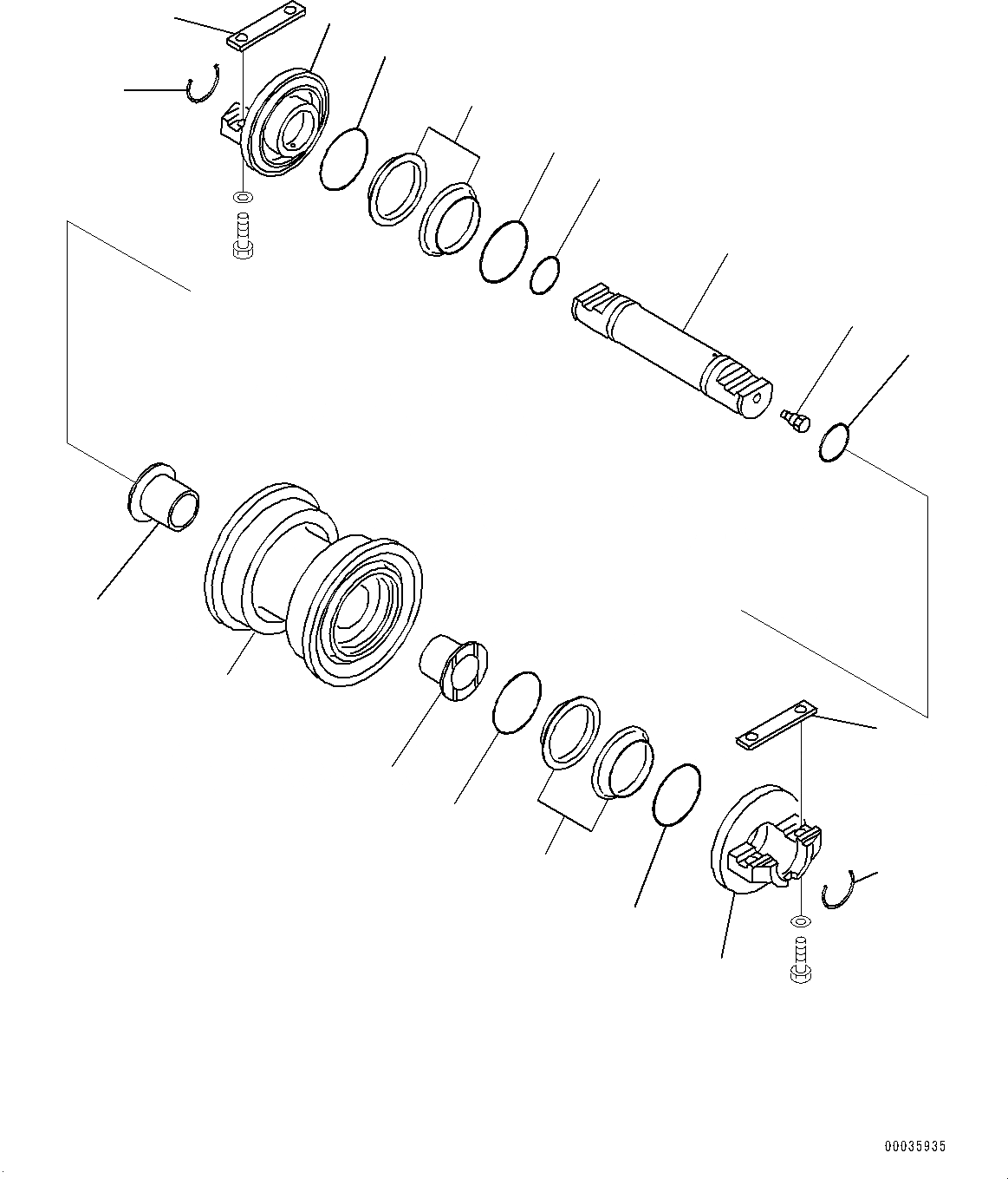 Схема запчастей Komatsu D65WX-16 - ОПОРНЫЙ КАТОК, ОДИНОЧН. РОЛИК (№8-) ОПОРНЫЙ КАТОК, PLUS ТИП