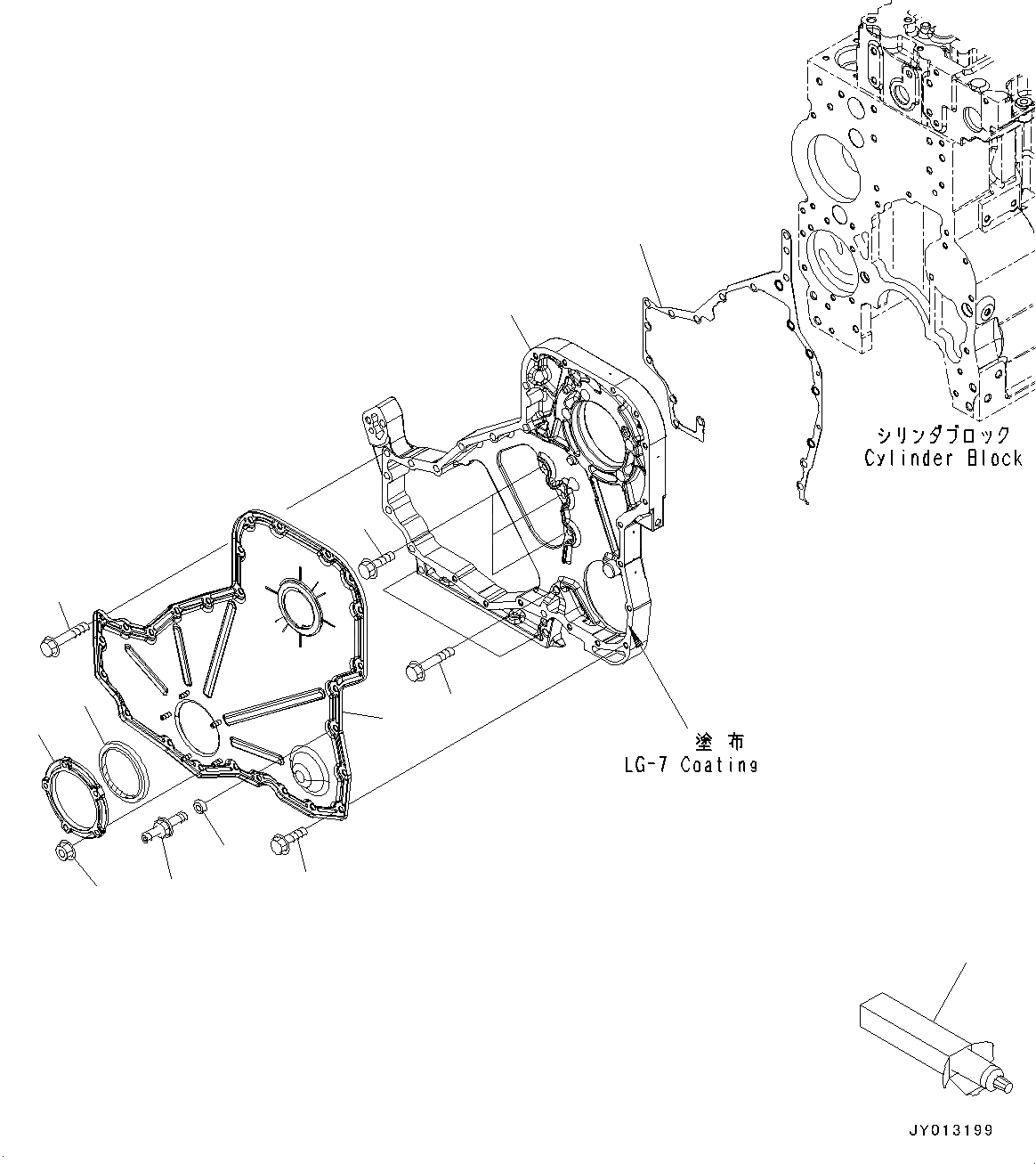 Схема запчастей Komatsu SAA6D114E-3E - ПЕРЕДН. КРЫШКА(№88-) ПЕРЕДН. COVER