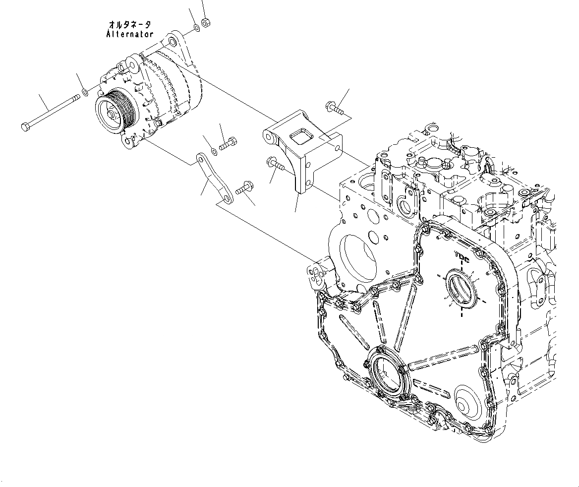 Схема запчастей Komatsu SAA6D114E-3E - КРЕПЛЕНИЕ ГЕНЕРАТОРА (№88-) КРЕПЛЕНИЕ ГЕНЕРАТОРА