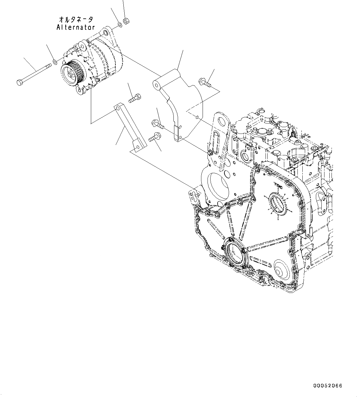 Схема запчастей Komatsu SAA6D114E-3E - ГЕНЕРАТОР КРЫШКА(№88-) ГЕНЕРАТОР COVER, ДЛЯ 9AMP. ГЕНЕРАТОР