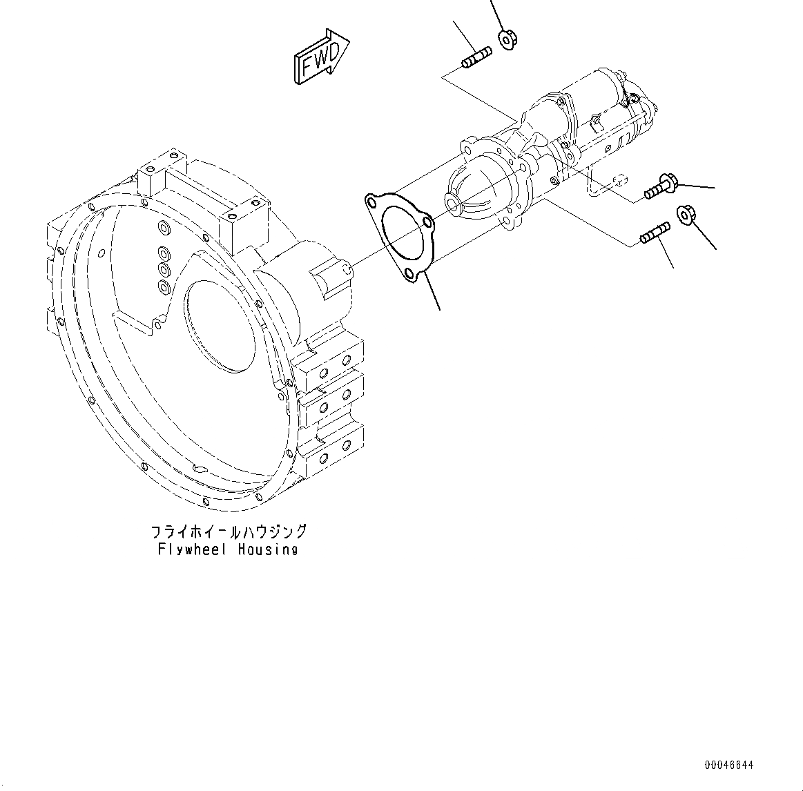 Схема запчастей Komatsu SAA6D114E-3E - КРЕПЛЕНИЕ СТАРТЕРА (№88-) КРЕПЛЕНИЕ СТАРТЕРА