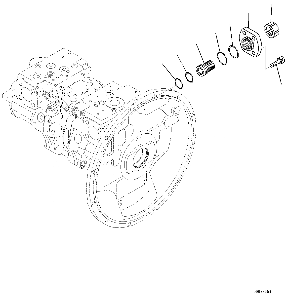 Схема запчастей Komatsu PC300-8 - ОСНОВН. ПОРШЕНЬ НАСОС ВНУТР. ЧАСТИ (/) (№C-) ОСНОВН. ПОРШЕНЬ НАСОС