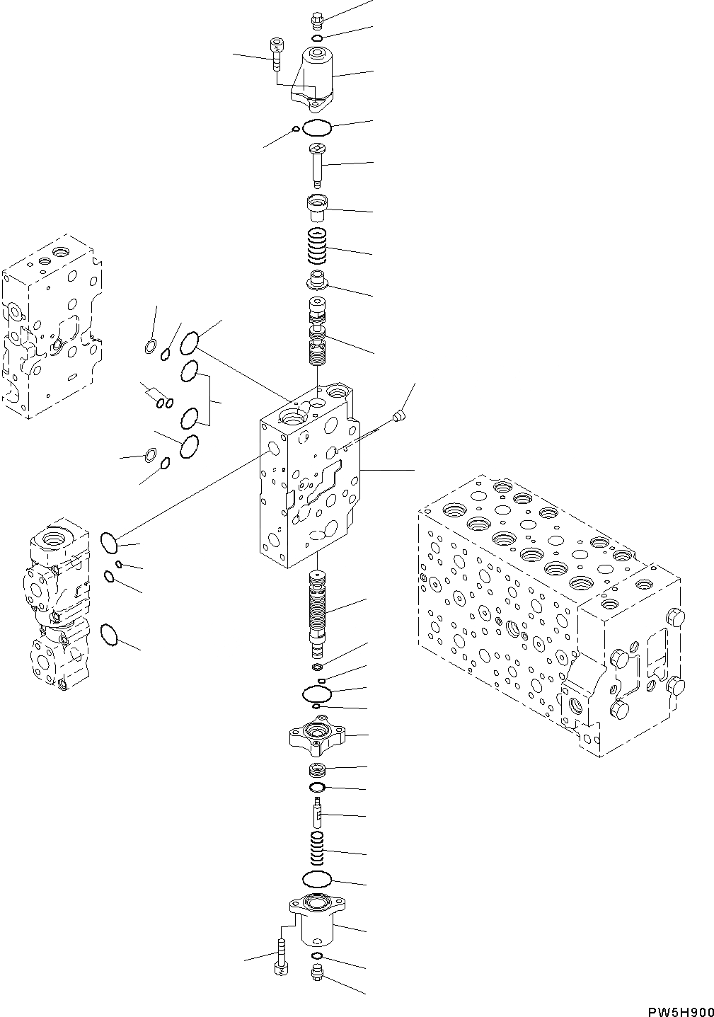 Схема запчастей Komatsu PC300-8 - ОСНОВН. УПРАВЛЯЮЩ. КЛАПАН ВНУТР. ЧАСТИ (/) (№C-) ОСНОВН. УПРАВЛЯЮЩ. КЛАПАН