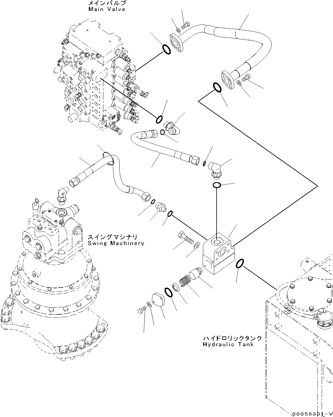 Схема запчастей Komatsu PC300-8 - ВОЗВРАТ. КОНТУР (№C-) ВОЗВРАТ. КОНТУР