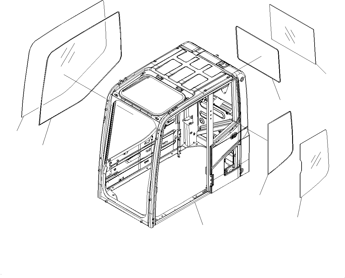 Схема запчастей Komatsu PC300-8 - КАБИНА, С AM-FM РАДИО ДЛЯ АЗИИ КАБИНА И ОКНА (№C-) КАБИНА, С AM-FM РАДИО ДЛЯ АЗИИ