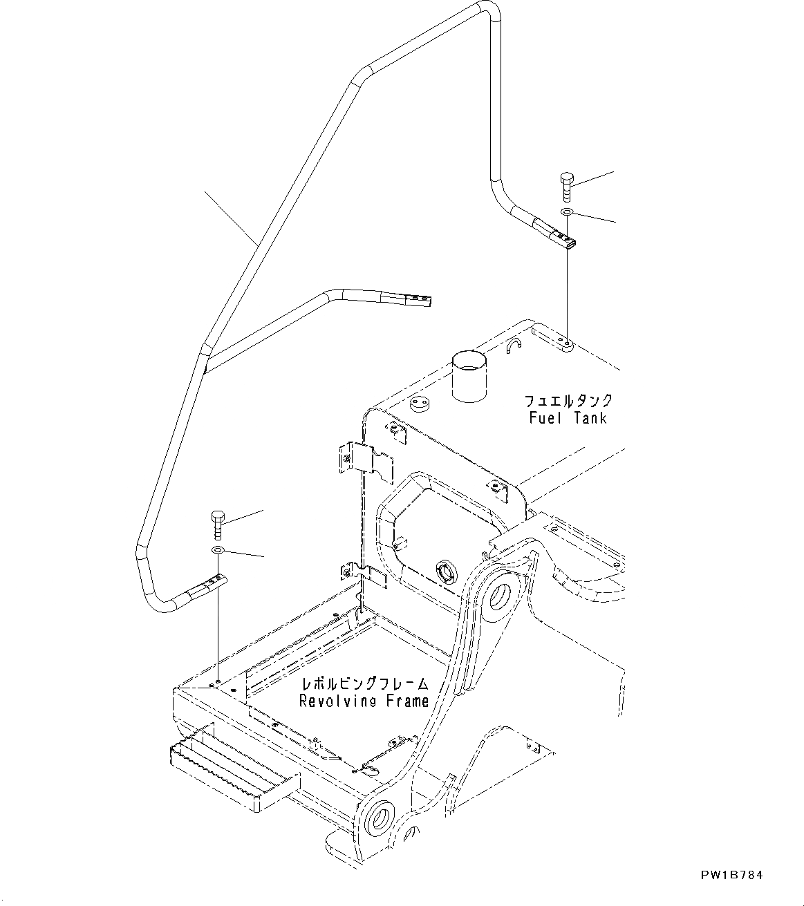 Схема запчастей Komatsu PC300-8 - ПОРУЧНИ(№C-) HANDRAIL