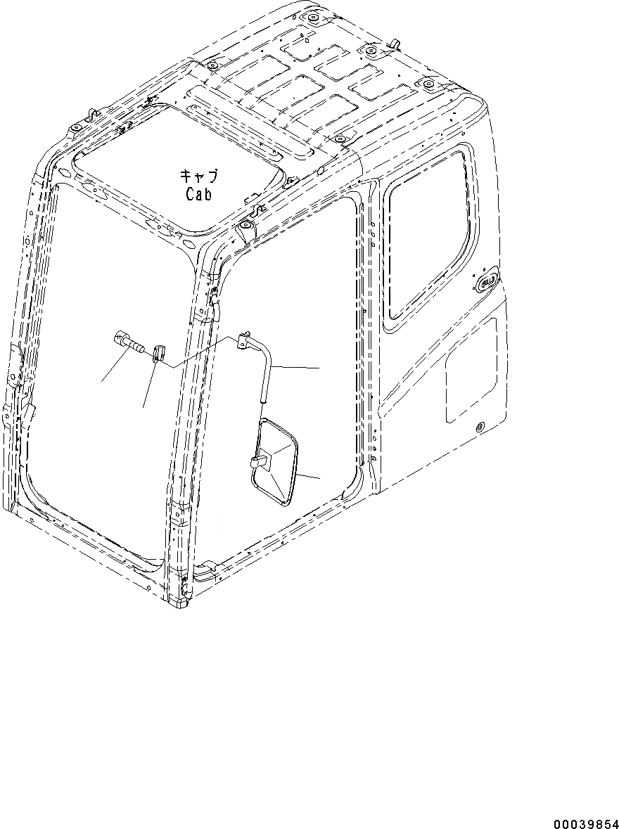 Схема запчастей Komatsu PC300-8 - ЗАДН. VIEW MIRROR, LHS (№C-) ЗАДН. VIEW MIRROR, LHS