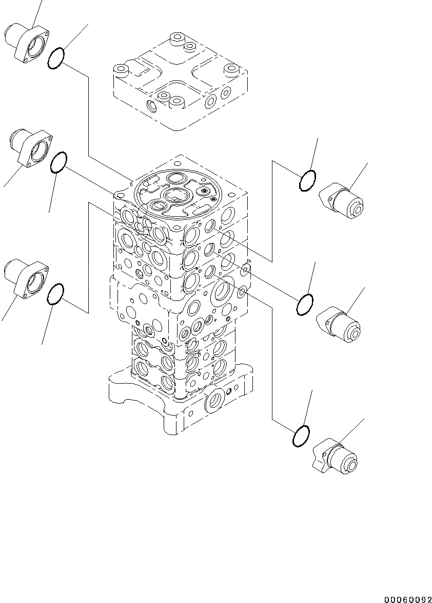 Схема запчастей Komatsu PC130-8 - ОСНОВН. УПРАВЛЯЮЩ. КЛАПАН(№C-) ОСНОВН. УПРАВЛЯЮЩ. КЛАПАН