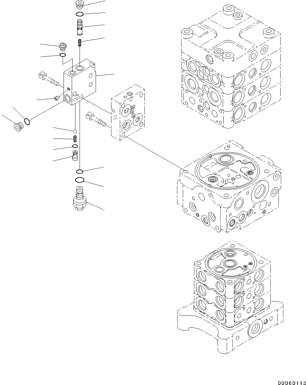 Схема запчастей Komatsu PC130-8 - ОСНОВН. УПРАВЛЯЮЩ. КЛАПАН(№C-) ОСНОВН. УПРАВЛЯЮЩ. КЛАПАН
