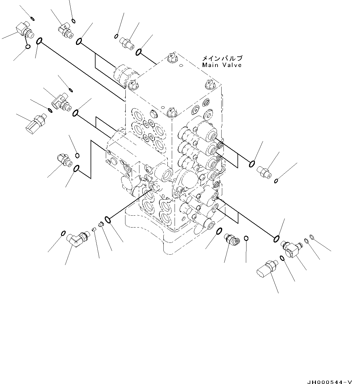 Схема запчастей Komatsu PC130-8 - ОСНОВН. УПРАВЛЯЮЩ. КЛАПАН, -АКТУАТОР(№C-) ОСНОВН. УПРАВЛЯЮЩ. КЛАПАН, -АКТУАТОР