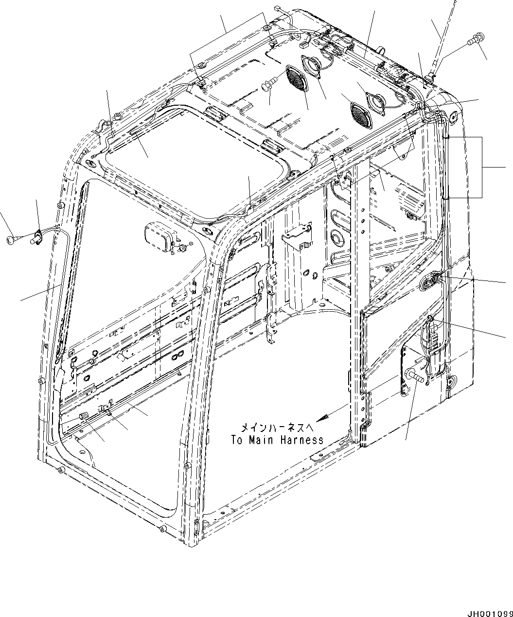 Схема запчастей Komatsu PC130-8 - КАБИНА, ДЛЯ KAL(№C-) КАБИНА, ДЛЯ KAL