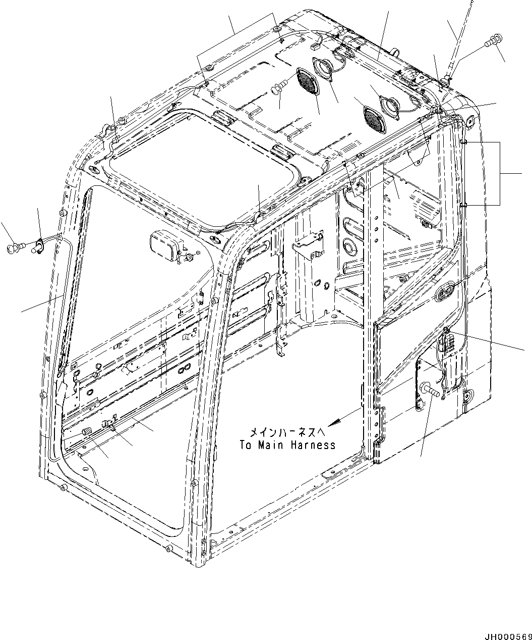 Схема запчастей Komatsu PC130-8 - КАБИНА, С AM-FM РАДИО ДЛЯ АЗИИ, ДЛЯ KOMTRAX(№C-) КАБИНА, С AM-FM РАДИО ДЛЯ АЗИИ, ДЛЯ KOMTRAX