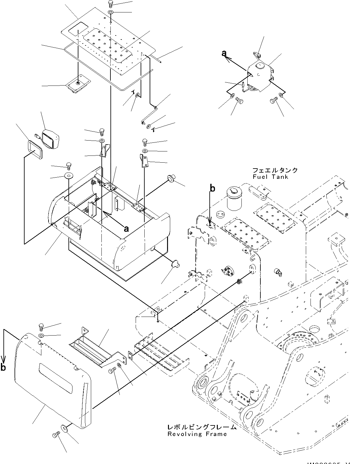 Схема запчастей Komatsu PC130-8 -  КОРПУС, RHS(№C-)  КОРПУС, RHS