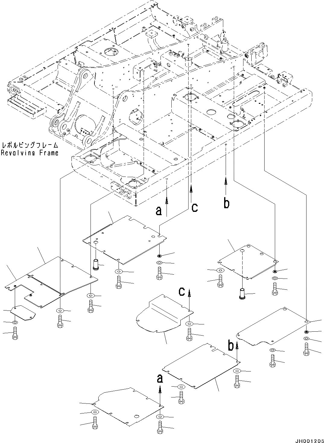 Схема запчастей Komatsu PC130-8 - НИЖН. КРЫШКА, ДЛЯ KAL(№C-) НИЖН. КРЫШКА, ДЛЯ KAL