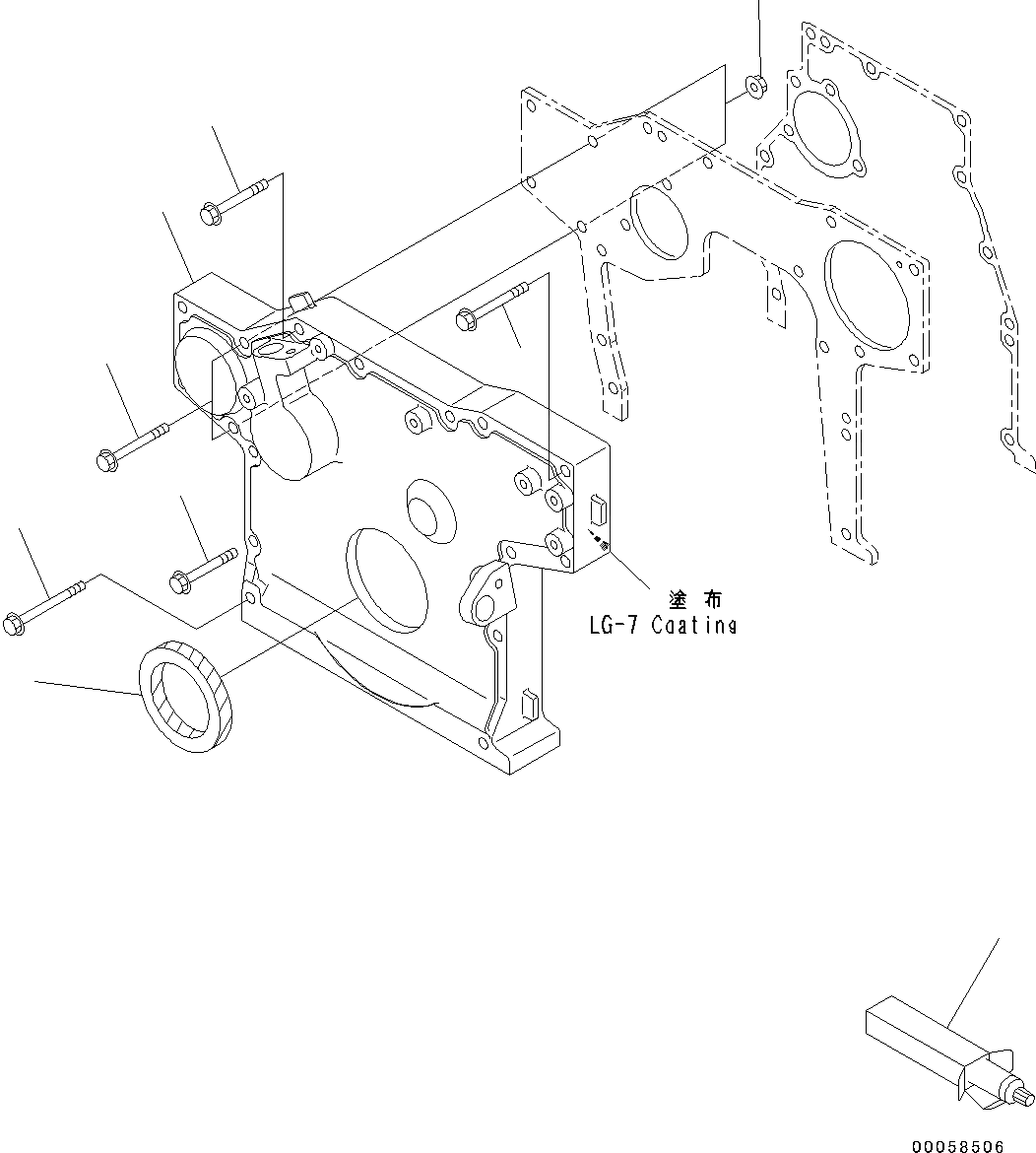 Схема запчастей Komatsu SAA4D95LE-5D - ПЕРЕДН. COVER(№-) ПЕРЕДН. COVER