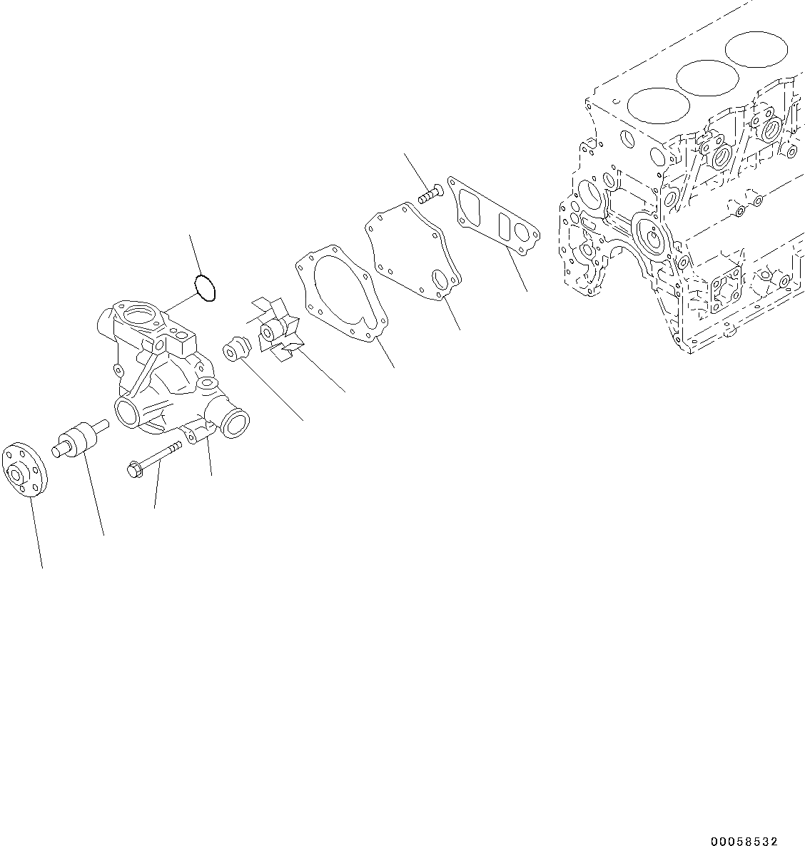 Схема запчастей Komatsu SAA4D95LE-5D - ВОДЯНАЯ ПОМПА(№-) ВОДЯНАЯ ПОМПА