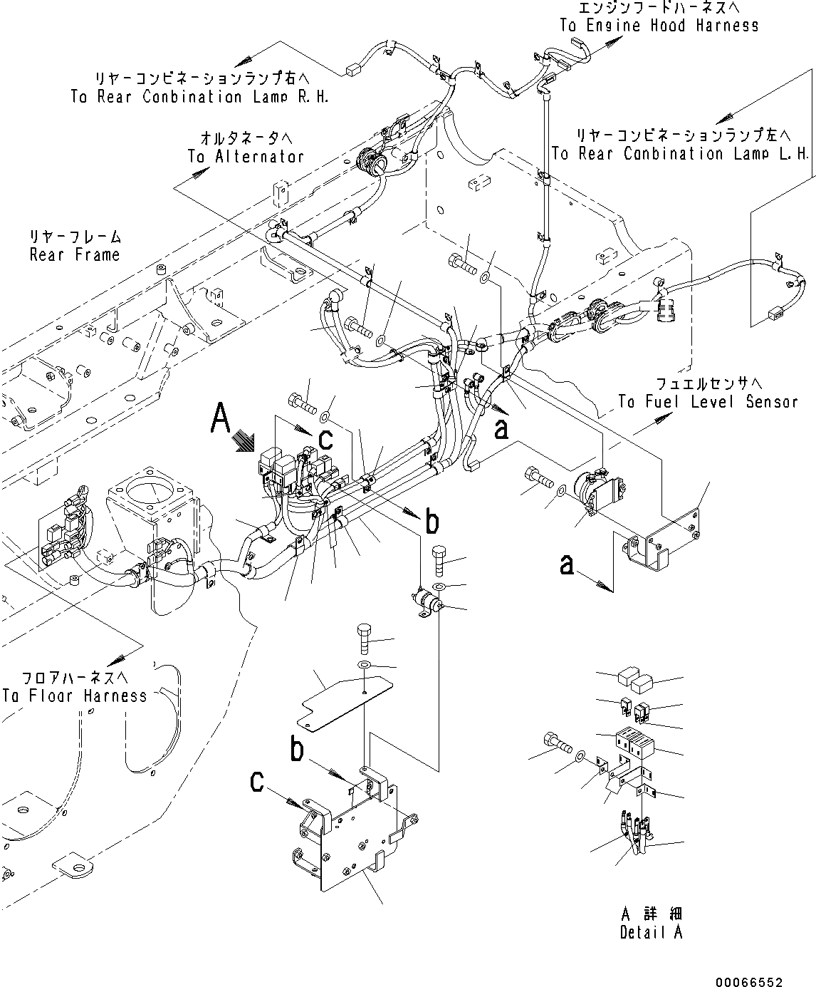 Схема запчастей Komatsu WA200-6 - ЗАДН. ЭЛЕКТРИЧ. КОНТУР WIRE Э/ПРОВОДКА (/) (№C-) ЗАДН. ЭЛЕКТРИЧ. КОНТУР