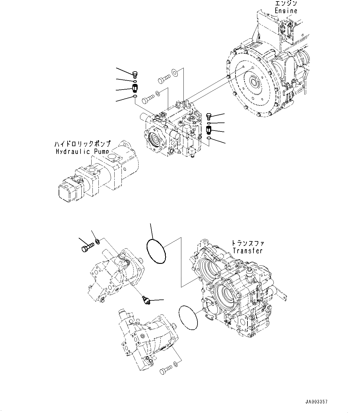 Схема запчастей Komatsu WA200-6 - HYDROSTATIC ТРАНСМИССИЯ (HST) НАСОС И МОТОР КРЕПЛЕНИЕS (/) (№C-) HYDROSTATIC ТРАНСМИССИЯ (HST) НАСОС И МОТОР