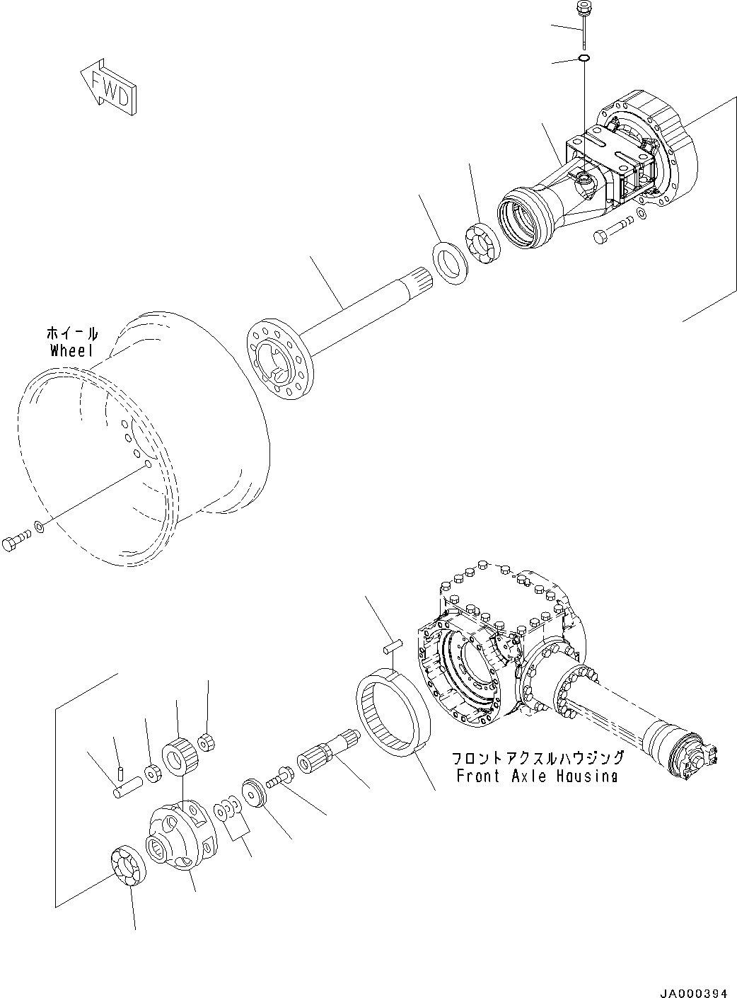 Схема запчастей Komatsu WA200-6 - ПЕРЕДНИЙ МОСТ КОНЕЧНАЯ ПЕРЕДАЧА И КОЖУХ, LHS (№C-) ПЕРЕДНИЙ МОСТ