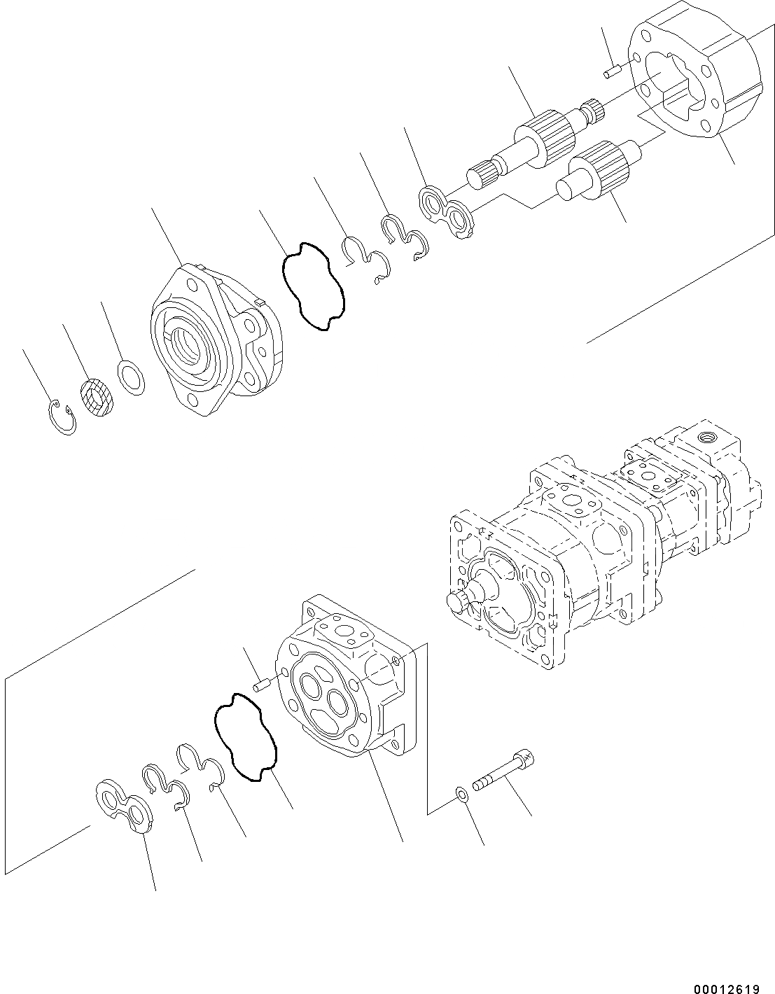 Схема запчастей Komatsu WA200-6 - ГИДРАВЛ МАСЛ. НАСОС ГИДРАВЛ МАСЛ. НАСОС, ВНУТР. ЧАСТИ (/) (№C-) ГИДРАВЛ МАСЛ. НАСОС