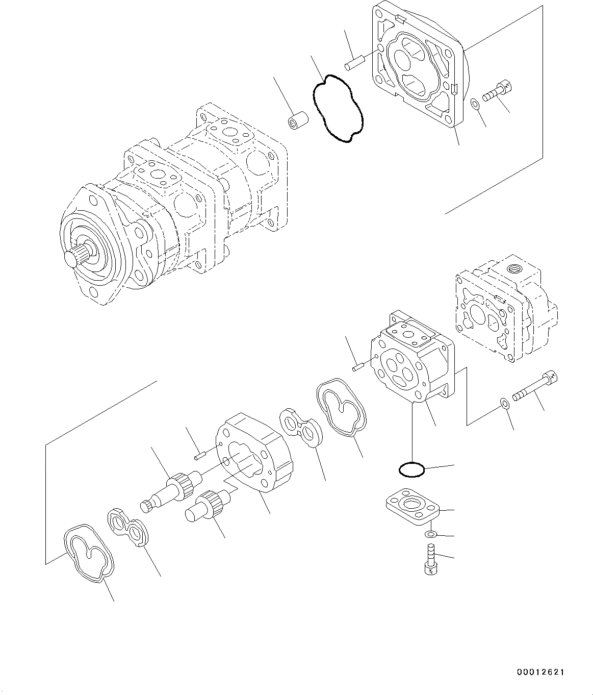 Схема запчастей Komatsu WA200-6 - ГИДРАВЛ МАСЛ. НАСОС ГИДРАВЛ МАСЛ. НАСОС, ВНУТР. ЧАСТИ (/) (№C-) ГИДРАВЛ МАСЛ. НАСОС