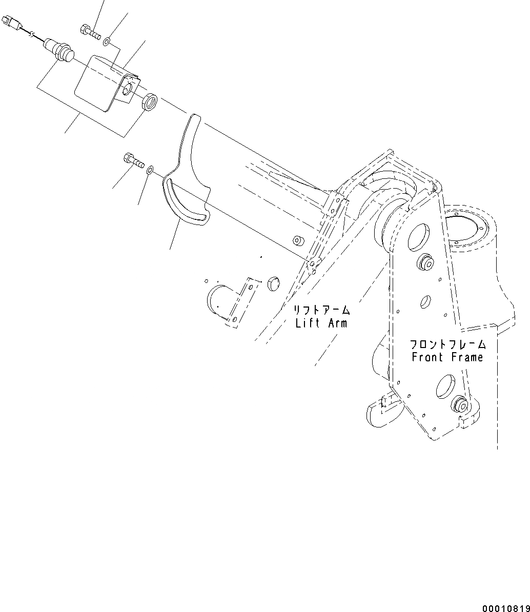 Схема запчастей Komatsu WA200-6 - СТРЕЛА И BELL CRANK МЕХАНИЗМ ОСТАНОВКИ СТРЕЛЫ (№C-) СТРЕЛА И BELL CRANK