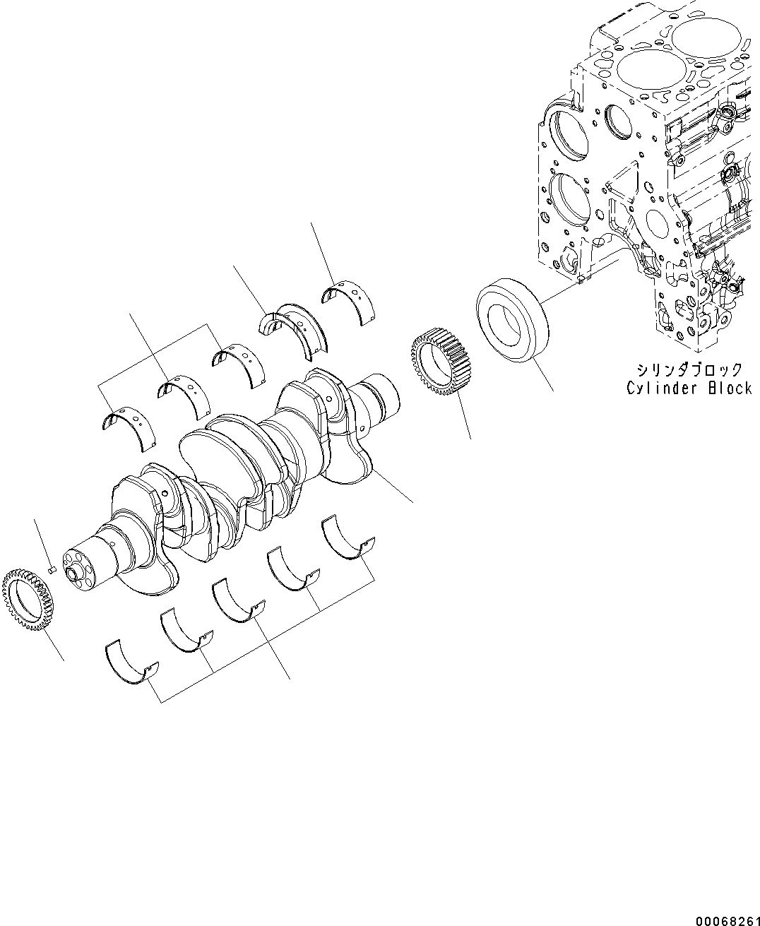 Схема запчастей Komatsu SAA4D107E-1B - КОЛЕНВАЛ (№779-) КОЛЕНВАЛ