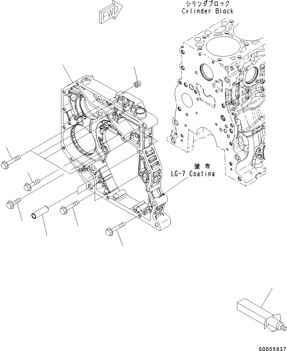 Схема запчастей Komatsu SAA4D107E-1B - ЗАДН. КОЖУХ ШЕСТЕРЕН. ПЕРЕДАЧИ (№779-) ЗАДН. КОЖУХ ШЕСТЕРЕН. ПЕРЕДАЧИ