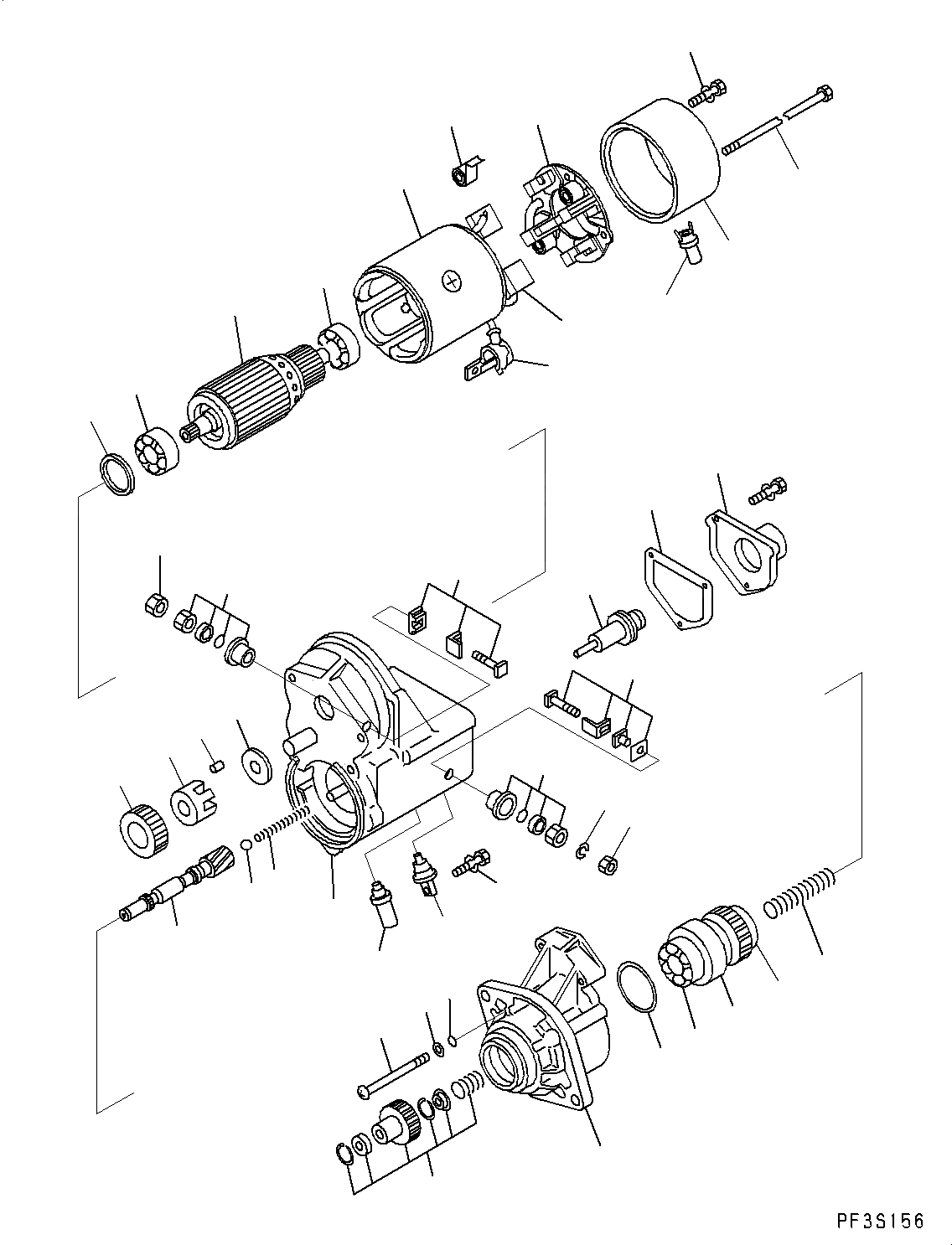 Схема запчастей Komatsu SAA4D107E-1D - СТАРТЕР, .KW (№77-) СТАРТЕР, .KW