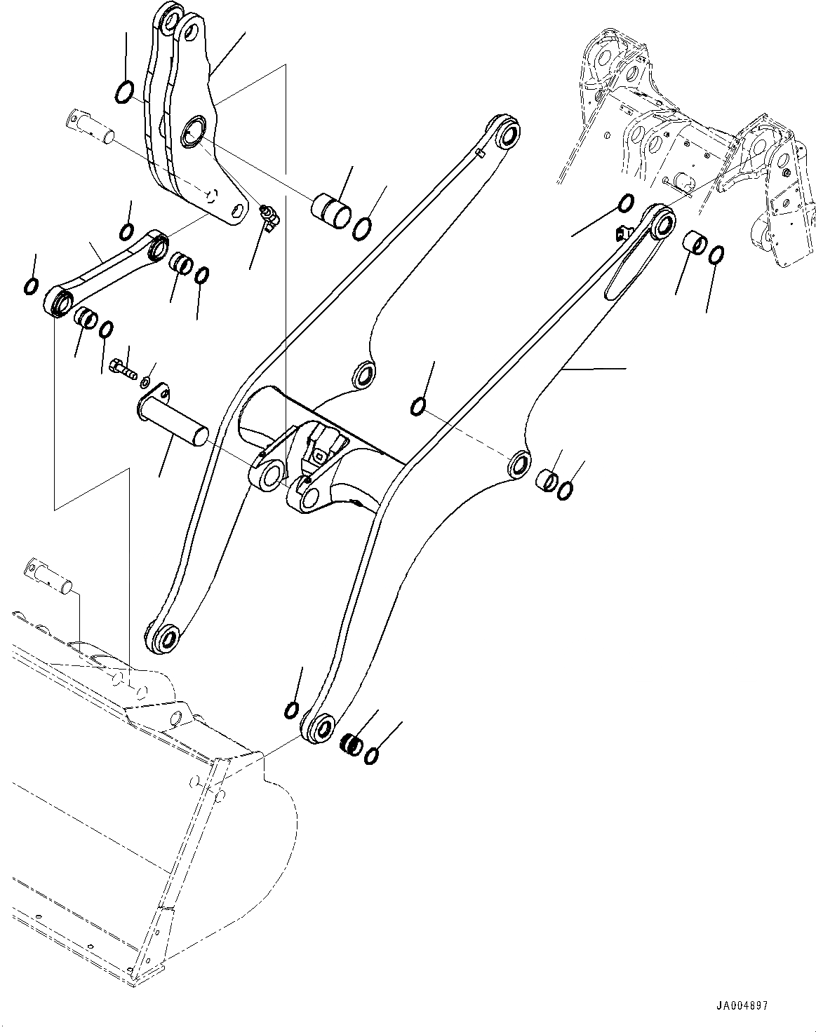 Схема запчастей Komatsu WA320-6 - РУКОЯТЬ И BELL CRANK, СТРЕЛА, BELL CRANK И СОЕДИНИТЕЛЬН. ЗВЕНО (№7-) РУКОЯТЬ И BELL CRANK, ДЛЯ ВЫСОК. ПОДЪЕМА РУКОЯТЬ