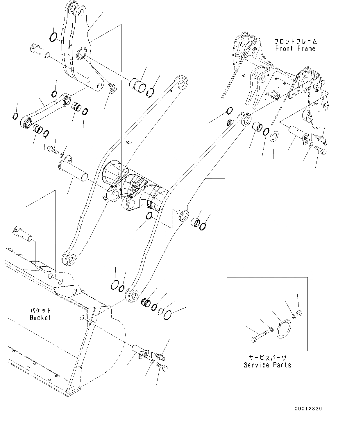 Схема запчастей Komatsu WA320-6 - РУКОЯТЬ И BELL CRANK, СТРЕЛА, BELL CRANK И СОЕДИНИТЕЛЬН. ЗВЕНО (№79-797) РУКОЯТЬ И BELL CRANK, ДЛЯ 3-Х СЕКЦИОНН. КЛАПАН ARRANGEMENT