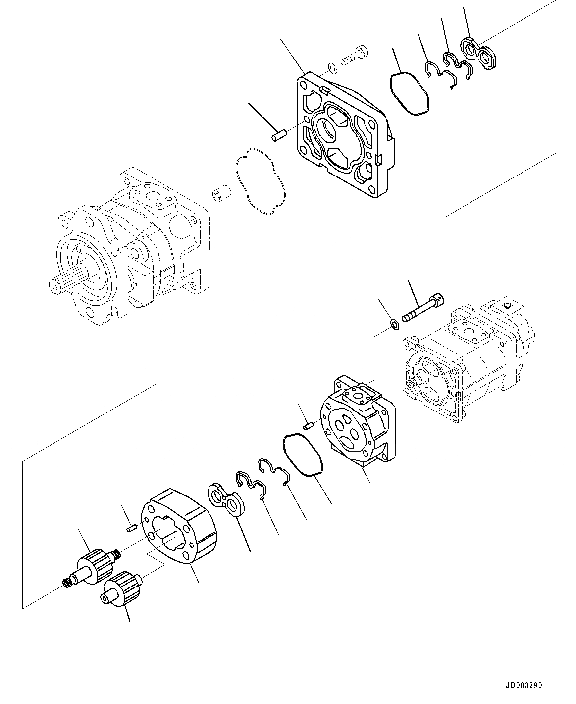 Схема запчастей Komatsu WA320-6 - ГИДРАВЛ МАСЛ. НАСОС, ВНУТР. ЧАСТИ, НАСОС (/) (№79-) ГИДРАВЛ МАСЛ. НАСОС