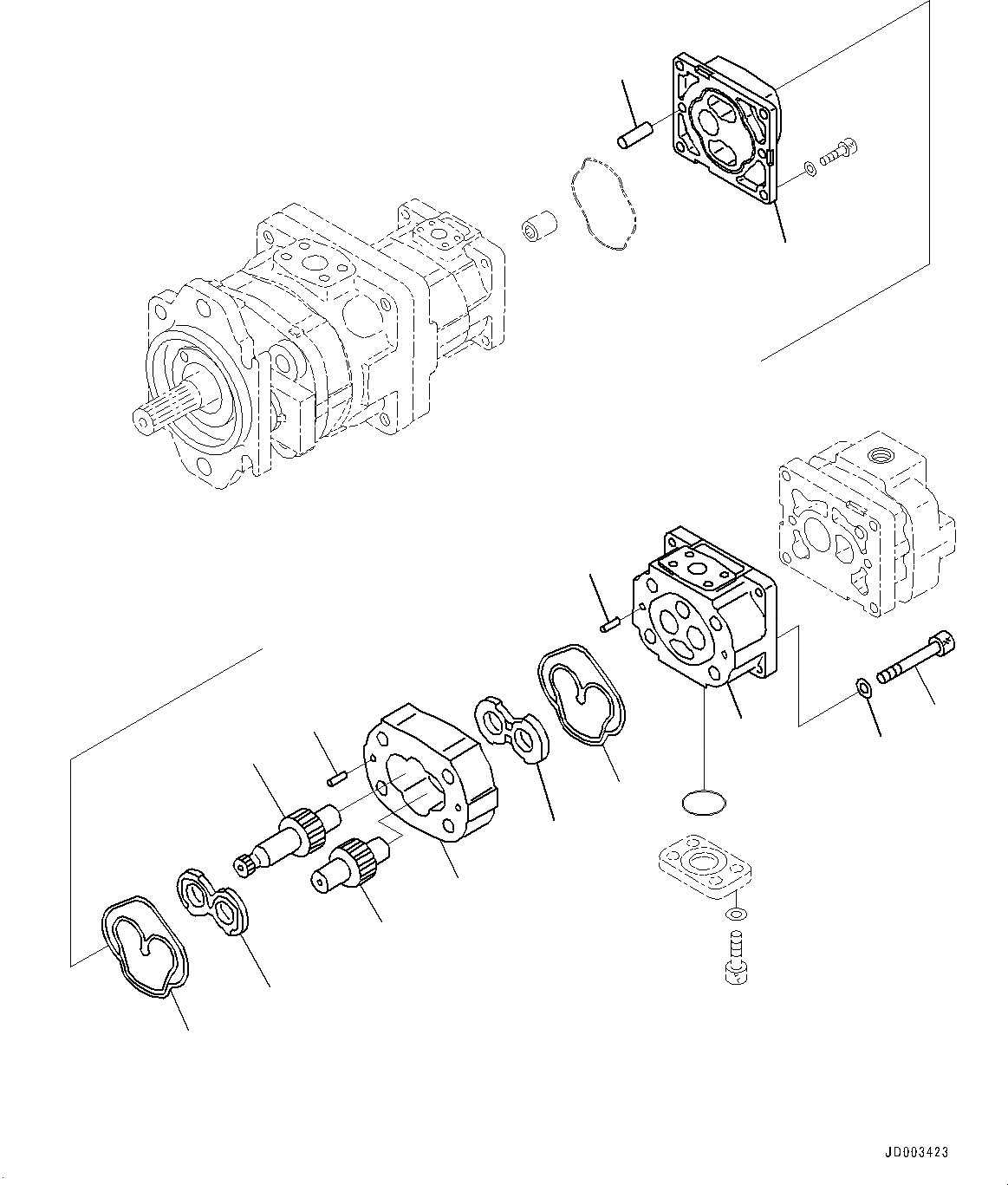 Схема запчастей Komatsu WA320-6 - ГИДРАВЛ МАСЛ. НАСОС, ВНУТР. ЧАСТИ, НАСОС (/) (№79-) ГИДРАВЛ МАСЛ. НАСОС