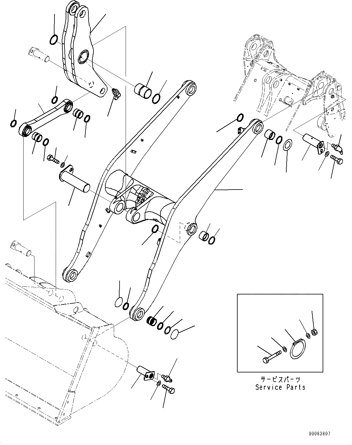 Схема запчастей Komatsu WA320-6 - РУКОЯТЬ И BELL CRANK, СТРЕЛА, BELL CRANK И СОЕДИНИТЕЛЬН. ЗВЕНО (№79-797) РУКОЯТЬ И BELL CRANK, ДЛЯ СОЕДИНИТ. УСТР-ВО, 4-Х СЕКЦИОНН. КЛАПАН ARRANGEMENT