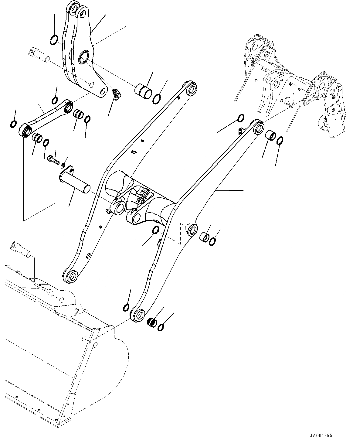 Схема запчастей Komatsu WA320-6 - РУКОЯТЬ И BELL CRANK, СТРЕЛА, BELL CRANK И СОЕДИНИТЕЛЬН. ЗВЕНО (№798-) РУКОЯТЬ И BELL CRANK, ДЛЯ MULTI-COUPLER, 4-Х СЕКЦИОНН. УПРАВЛЯЮЩ. КЛАПАН