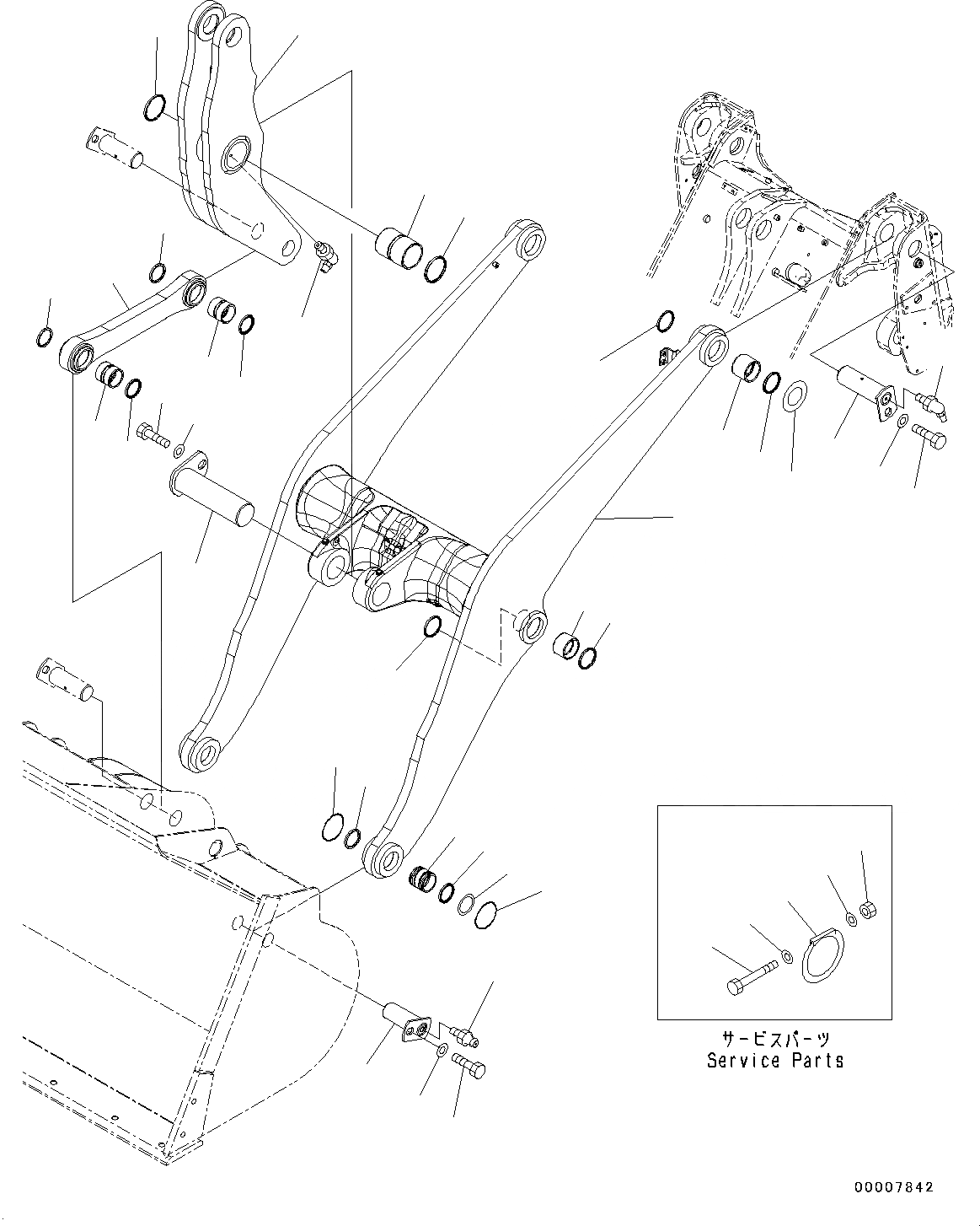 Схема запчастей Komatsu WA320-6 - РУКОЯТЬ И BELL CRANK, СТРЕЛА, BELL CRANK И СОЕДИНИТЕЛЬН. ЗВЕНО (№79-797) РУКОЯТЬ И BELL CRANK, ДЛЯ 2-Х СЕКЦИОНН. КЛАПАН ARRANGEMENT