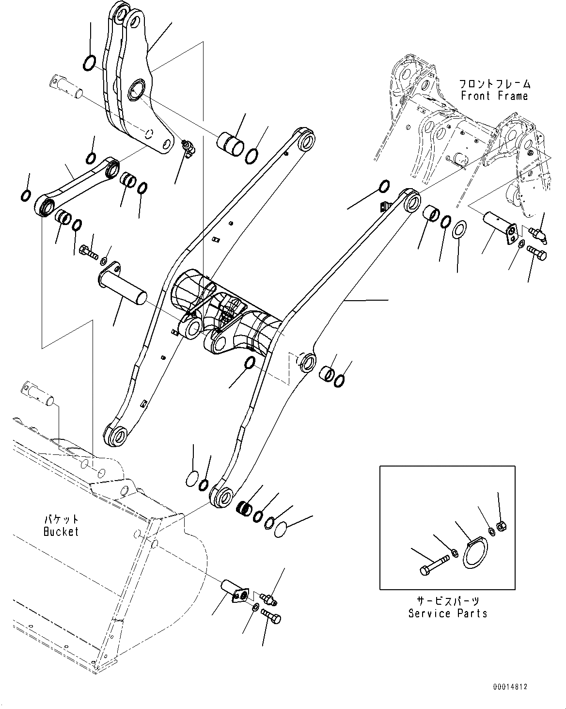 Схема запчастей Komatsu WA320-6 - РУКОЯТЬ И BELL CRANK, СТРЕЛА, BELL CRANK И СОЕДИНИТЕЛЬН. ЗВЕНО (№79-797) РУКОЯТЬ И BELL CRANK, С УДАЛЕНН. СИСТ. СМАЗКИ ТРУБКА, ДЛЯ 3-Х СЕКЦИОНН. КЛАПАН ARRANGEMENT