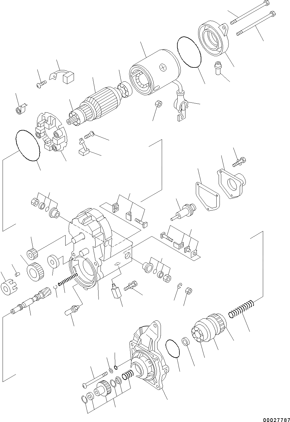 Схема запчастей Komatsu SAA6D107E-1J - СТАРТЕР, .KW, ВНУТР. ЧАСТИ СТАРТЕР, .KW